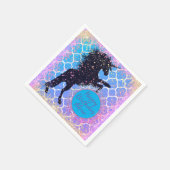 きらびやかな星空お洒落ユニコーン誕生日 スタンダードカクテルナプキン (角)