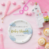 きらびやかな星雲の水の色ベビーシャワー ペーパープレート (パーティー)