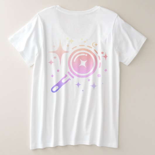 きらびやかな星、無限デジタル時代のビーコン プラスサイズTシャツ (デザイン裏面)