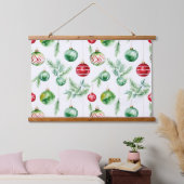 きらびやかな木の上の宝物クリスマス 吊り下げ型タペストリー (寝室)