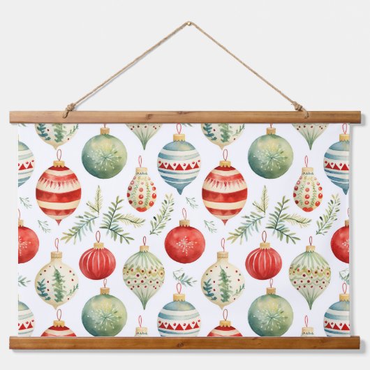 きらびやかな木の上の宝物クリスマス 吊り下げ型タペストリー (正面)