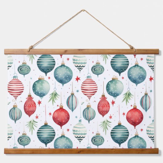きらびやかな木の上の宝物クリスマス 吊り下げ型タペストリー (正面)