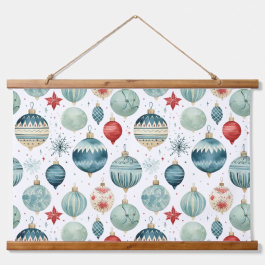 きらびやかな木の上の宝物クリスマス 吊り下げ型タペストリー (正面)