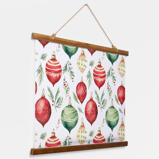 きらびやかな木の上の宝物クリスマス 吊り下げ型タペストリー (傾斜あり)