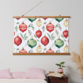 きらびやかな木の上の宝物クリスマス 吊り下げ型タペストリー (寝室)