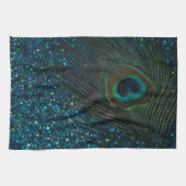 きらびやかな水の孔雀 キッチンタオル (横)