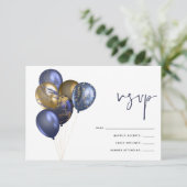 きらびやかな海軍金ゴールドバルーン60th誕生日パーティー 出欠カード (スタンド正面)