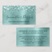 きらびやかな淡い色のターコイズフォイルオンラインストア 名刺 (正面/裏面)