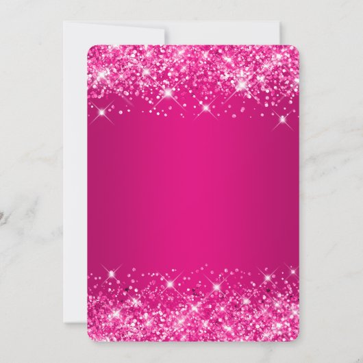 きらびやかな熱いピンクのラズベリーグラデーション30th誕生日 招待状 (裏面)