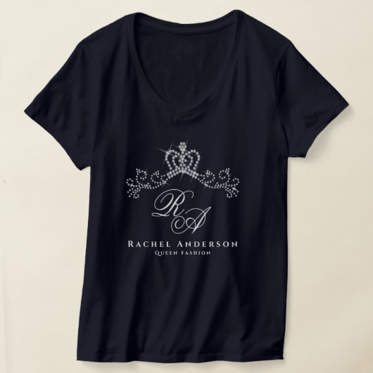 きらびやかな王冠モノグラム Tシャツ (レイダウン)