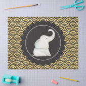 きらびやかな白い象クリスマスパーティー組織 薄葉紙 (クラフト)