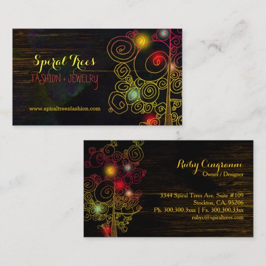 きらびやかな素朴スパイラルツリーズファッション 名刺 (正面/裏面)