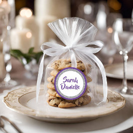 きらびやかな紫と銀名人気ステッカー ラウンドシール