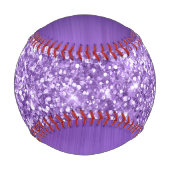 きらびやかな紫のアメジストガラス名 野球ボール (裏面)