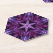 きらびやかな紫の万華鏡のように千変万化するパターンハートグラデーション ペーパーコースター (アングル)