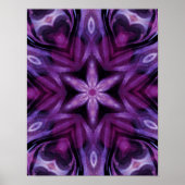 きらびやかな紫の万華鏡のように千変万化するパターンハートグラデーション ポスター (正面)