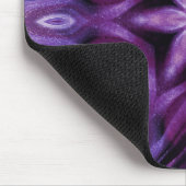 きらびやかな紫の万華鏡のように千変万化するパターンハートグラデーション マウスパッド (コーナー)