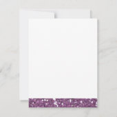 きらびやかな紫色のきらきら光るなフクロウの平たい箱はノート感謝していしています ノートカード (裏面)