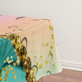 きらびやかな紫、アクアブルー、エメラルドグリーングラデーション テーブルクロス (インサイチュ)