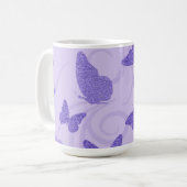 きらびやかな薄紫蝶 ツートーンマグカップ (正面左)