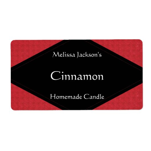 きらびやかな赤い石鹸またはキャンドルラベル ラベル (正面)