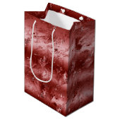 きらびやかな赤グラデーション大理石 ミディアムペーパーバッグ (正面アングル)