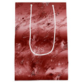 きらびやかな赤グラデーション大理石 ミディアムペーパーバッグ (裏面)