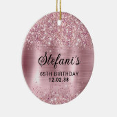 きらびやかな赤面バラゴールドフォイル65誕生日 セラミックオーナメント (右)