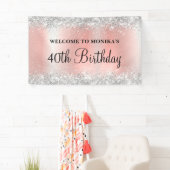 きらびやかな赤面バラフォイル40th誕生日へようこそ 横断幕 (インサイチュ)