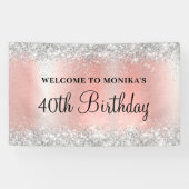 きらびやかな赤面バラフォイル40th誕生日へようこそ 横断幕 (横)