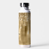 きらびやかな金ゴールドが2つの名前座席表を乾燥 ウォーターボトル (左面)