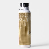 きらびやかな金ゴールドが2つの名前座席表を乾燥 ウォーターボトル (右面)
