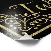 きらびやかな金ゴールドとブラックキャンディ結婚ーバーの看板 フォトプリント (角)