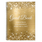 きらびやかな金ゴールドと白75誕生日 ノートブック (正面)