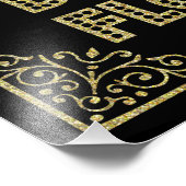 きらびやかな金ゴールドと黒いダンス結婚フロアの看板 フォトプリント (角)