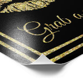 きらびやかな金ゴールドと黒い写真結婚ブースの看板 フォトプリント (角)