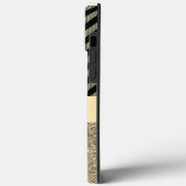 きらびやかな金ゴールドと黒い山形パーソナライズされた Case-Mate iPhoneケース (裏面 / 左)