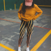 きらびやかな金ゴールドと黒ゼブラ野生動物のパターン レギンス