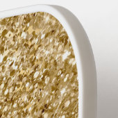 きらびやかな金ゴールドのガラス名 ピックルボールラケット (左詳細)