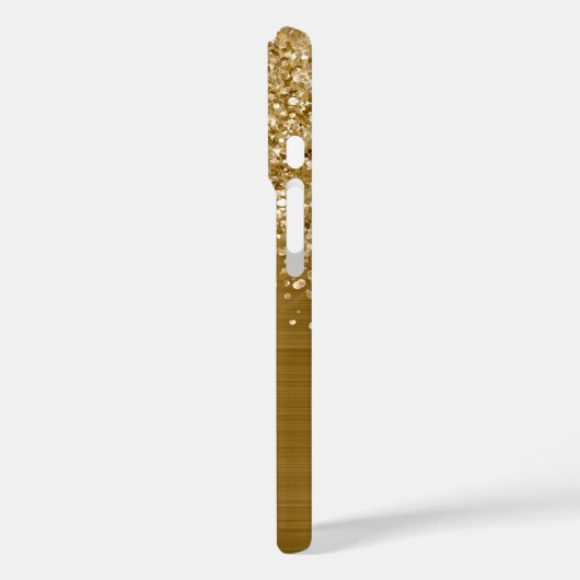 きらびやかな金ゴールドのガラス名 Case-Mate iPhoneケース (裏面 / 左)