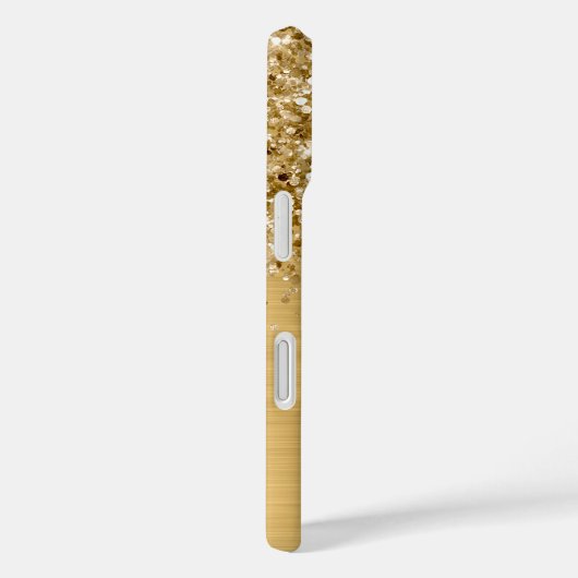 きらびやかな金ゴールドのガラス名 Case-Mate iPhoneケース (裏面 / 右)