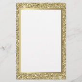 きらびやかな金ゴールドのボーダー 便箋 (正面)