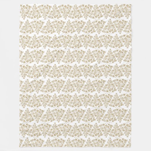 きらびやかな金ゴールドカーリークのクリスマスツリー フリースブランケット (正面)