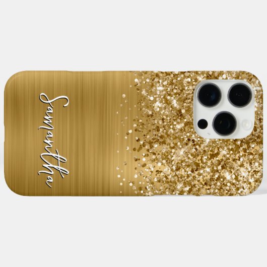 きらびやかな金ゴールドグモダンラム名 Case-Mate iPhoneケース (裏面 (横))