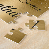 きらびやかな金ゴールドグラムバルーンスウィート16誕生日 ジグソーパズル (側面)