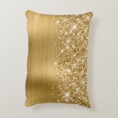 きらびやかな金ゴールドグラムブラシスクリプト名 アクセントクッション (裏面(縦))