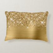 きらびやかな金ゴールドグラムブラシスクリプト名 アクセントクッション (裏面)
