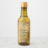 きらびやかな金ゴールドグラムモノグラム21歳の誕生日 ワインラベル (正面)