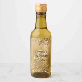 きらびやかな金ゴールドグラムモノグラム21歳の誕生日 ワインラベル