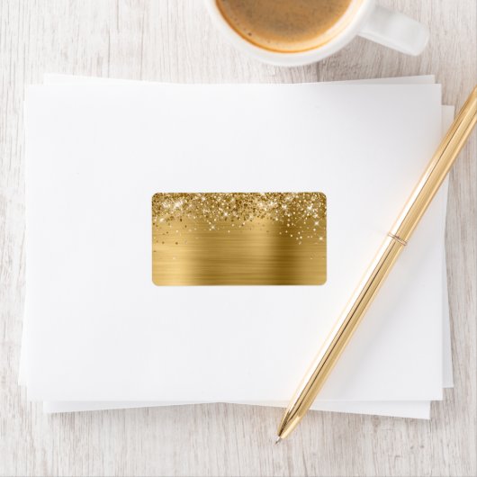 きらびやかな金ゴールドグリッターフォイルグラム ラベル (インサイチュ)